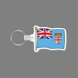 Key Ring & Full Color Punch Tag W/ Tab - Fiji Flag