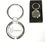 Custom Shiny chrome finished round metal key holder with gift case, 1 3/8" L x 2 3/4" W, Price/piece