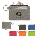 Custom Heathered Card Wallet With Key Ring, 4 7/8