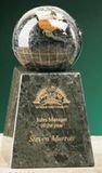 Custom Precious Stone Globe w/ Genuine Marble Base (7
