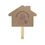 Custom Fan - House Shape Recycled Paper Hand Fan Sandwich - Wood Stick Handle, Price/piece