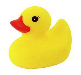 Custom Rubber Dinky Duck, 2" L x 1 3/4" W x 1 7/8" H
