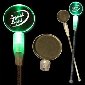 Custom 9" Green Round Light-Up Cocktail Stirrers