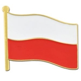 Blank Poland Flag Pin, 3/4