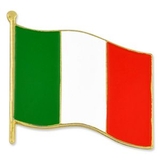 Blank Italian Flag Pin, 3/4