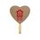 Custom Fan - Heart Shape Recycled Paper Hand Fan Sandwich - Wood Stick Handle, Price/piece