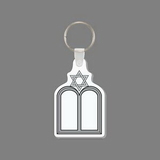 Key Ring & Punch Tag W/ Tab - Two Tablets With Star of David