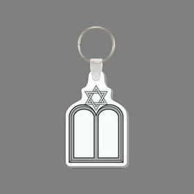 Key Ring & Punch Tag W/ Tab - Two Tablets With Star of David