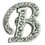 Blank Rhinestone Letter B Pin, 5/8" W x 3/4" H, Price/piece
