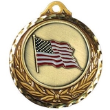Custom Stock Medallions (US Flag) 2 3/4
