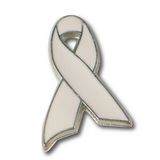 Blank White Lung Cancer Awareness Ribbon, 1