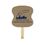 Custom Fan - Hourglass Shape Recycled Sandwich Paper Hand Fan - Wood Stick Handle, Price/piece