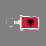 Key Ring & Full Color Punch Tag W/ Tab - Flag of Albania