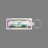 Key Ring & Full Color Punch Tag - 50 Dollar Bill (Face Down)