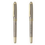 Custom The Glossy Gun Metal Milano Blanc Rollerball Pen, Ballpoint Pen, 5.375