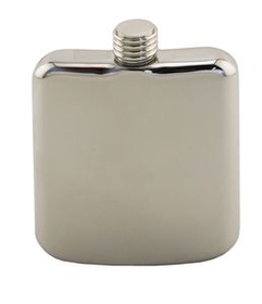 Custom Sleekline Pocket Flask, 6 oz. Polished Stainless Steel, 5" H x 3 5/8" W