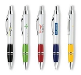 Custom Metal Collection Retractable Aluminum Ballpoint Pen w/ Shinny Chrome Accent