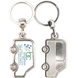 Custom Metal Key Tag, Van Shape with Van Shaped Printed Image on 1 Side, 1.50