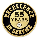 Blank Excellence In Service Pin - 55 Years, 3/4