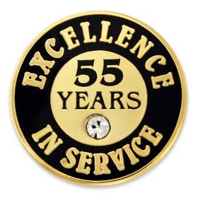 Blank Excellence In Service Pin - 55 Years, 3/4" W x 3/4" H