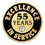 Blank Excellence In Service Pin - 55 Years, 3/4" W x 3/4" H, Price/piece