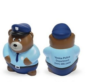 Custom Police Bear Stress Reliever Toy