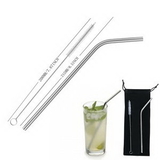 Custom Re-usable Curving Stainless Steel Drinking Straw, 8 1/2