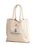Custom Natural Cotton Shopping Tote with Cotton Webbed Handles / Buttoned Closure, 14" W x 14" H x 3" D, Price/piece