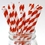 Paper Straws BLANK- 7.70" x .25" Biodegradable Red, Price/piece