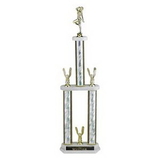 Custom Silver Splash 3-Column Trophy w/Figure & Eagle Trims (25