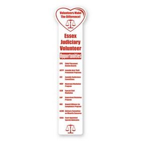 2" X 8" Heart Top Custom Printed Bookmark