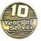 Custom 5/8" Brass Length of Service Pin (10 Year), Price/piece