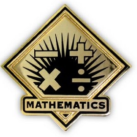 Blank School Pin - Mathematics, 1" W