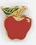 Custom Small Red Apple w/ Leaf Stock Cast Pin, Price/piece
