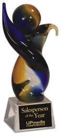 Custom Twisted Body Art Glass Award (7 3/4")