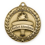 Custom 2 3/4'' Perfect Attendance Wreath Award Medallion