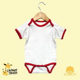 Custom The Laughing Giraffe Short Sleeve Cotton Infant Ringer - Red
