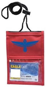 Custom Red Classic Printed Event Pouch w/ top zipper and adjustable cord, 6.75" H x 5" W