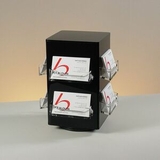 4-sided Rotating Business Card Holder with 2-pockets on Each Side