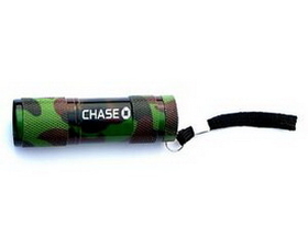 Custom Camouflage LED Metal Flashlight, 3 1/2" W x 1" H x 8cm Thick