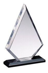 Blank Clear Acrylic Arrowhead Award on Black Base (5 1/2"x7 1/2")
