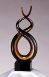 Custom Brown & Black Twists and Turns Inspired Art Glass Award - 13