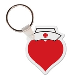 Custom Heart With Nurse Hat Symbol Key Tag