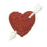 Custom Holiday Embroidered Applique - Heart W/ White Arrow