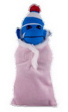 Custom Blue Sock Monkey (Plush) in Baby Sleeping bag 10