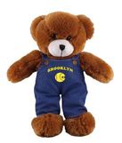 Custom Soft Plush Mocha Teddy Bear in Denim Overall 8