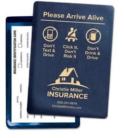 Custom Arrive Alive Vinyl Insurance ID Card Holder (4" x 5 5/8")