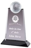Blank Optical Crystal Golf Award w/ Black Crystal Base
