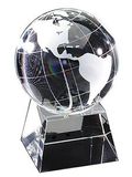 Blank Optical Crystal Globe Award Floating in Square Base (3