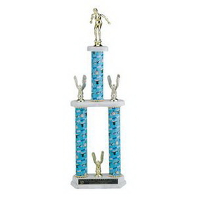 Custom Triple Column Swim Trophy (27")